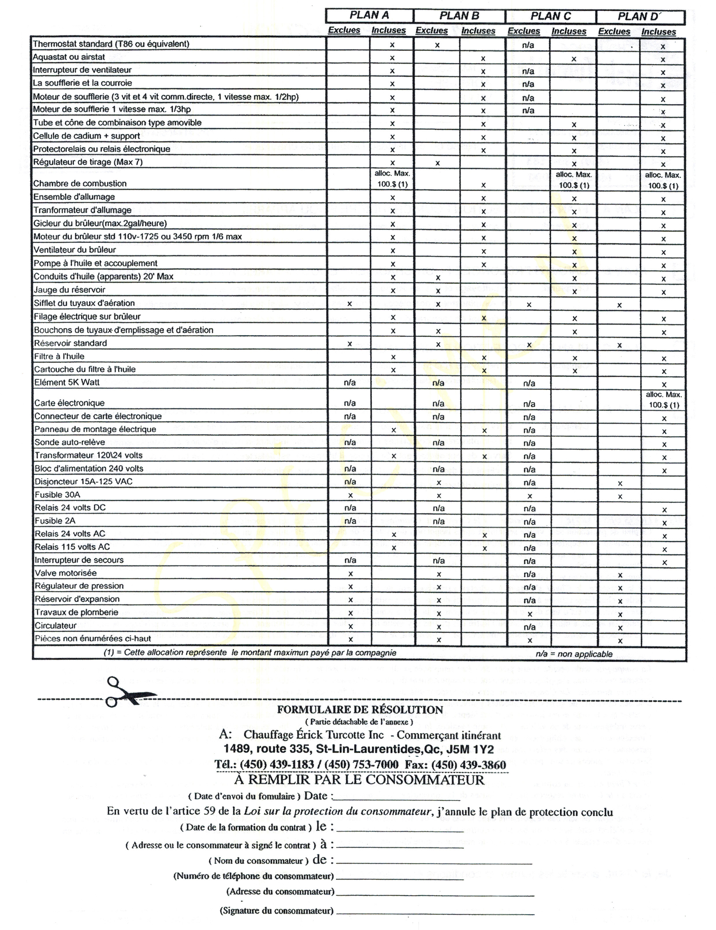 Plan Protection / Chauffage et Climatisation Joliette